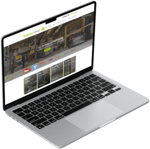 The Garage Site: Stedmans Garage Website Showcase on Laptop