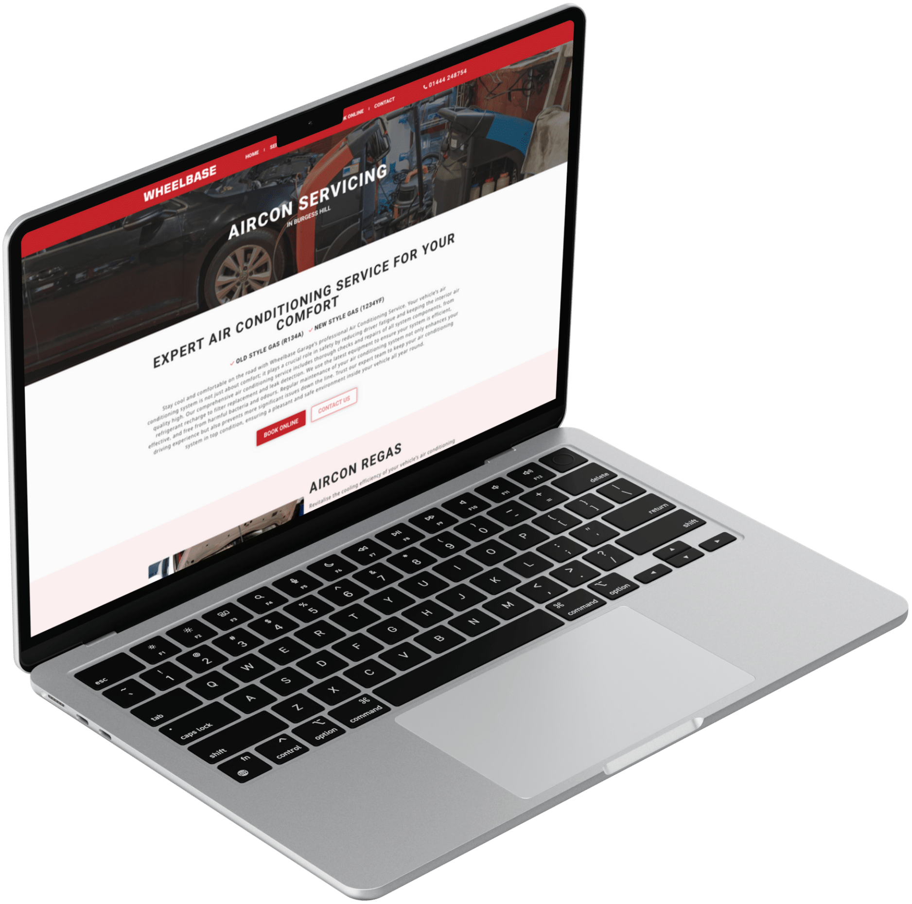 The Garage Site: Wheelbase Garage Website Showcase on Laptop