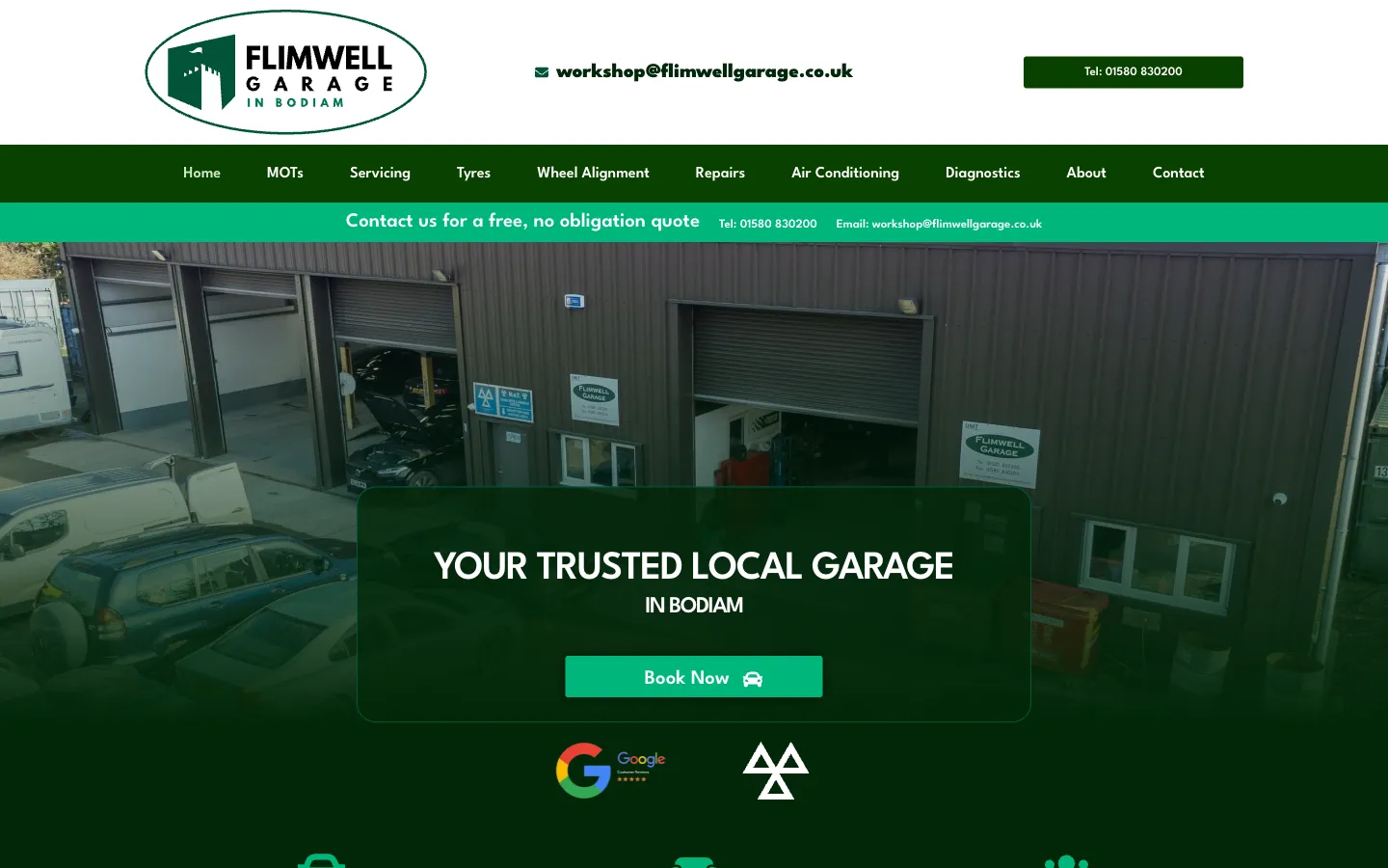 Flimwell Garage website homepage - trusted local garage in Bodiam, East Sussex