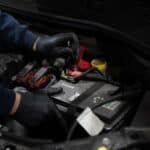 Photo of battery change in garage